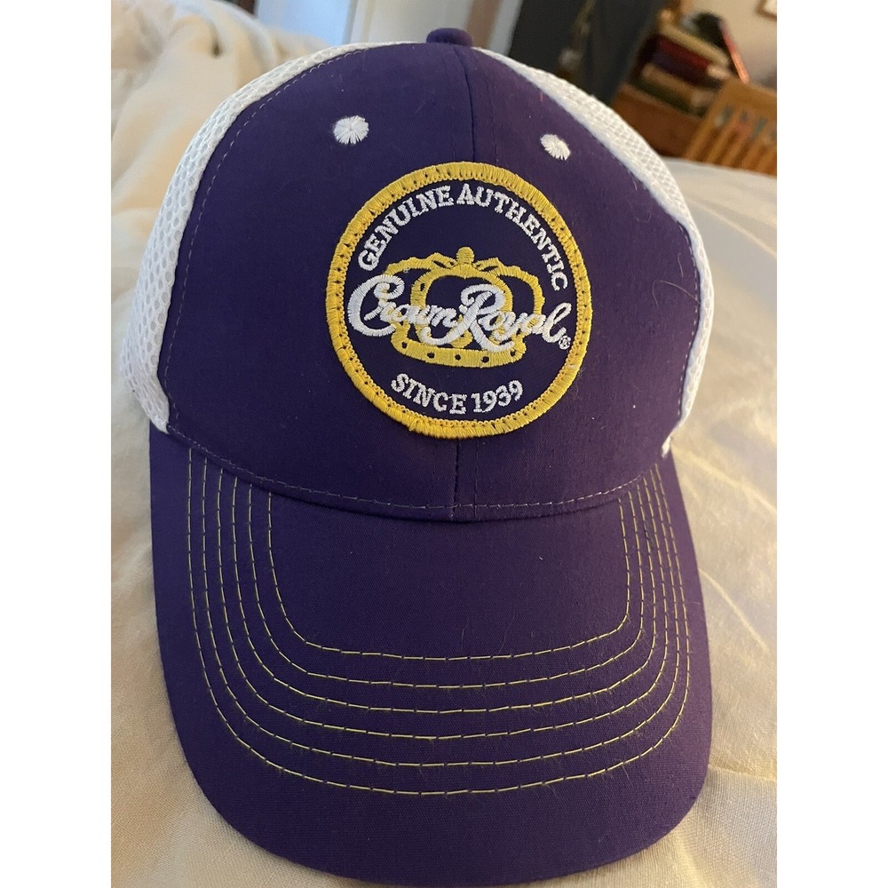 Crown Royal Genuine Authentic Trucker Hat One Size Strap back Mesh Purple Patch